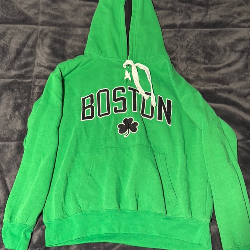 Green Boston Hoodie with Shamrock